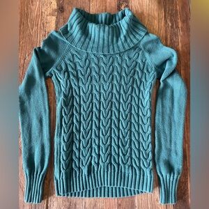 Teal Banana Republic cowl neck sweater size XS.